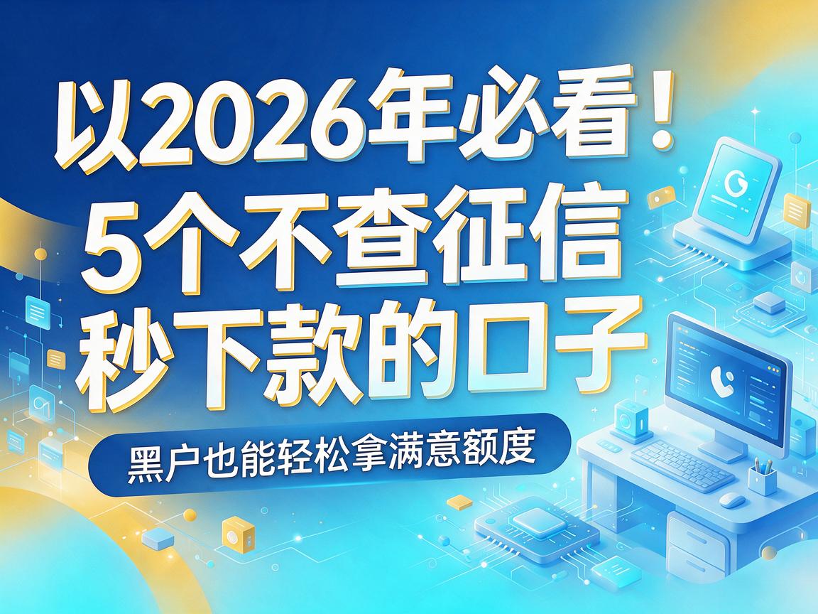 2026年必看！5个不查征信秒下款的口子，黑户也能轻松拿满意额度
