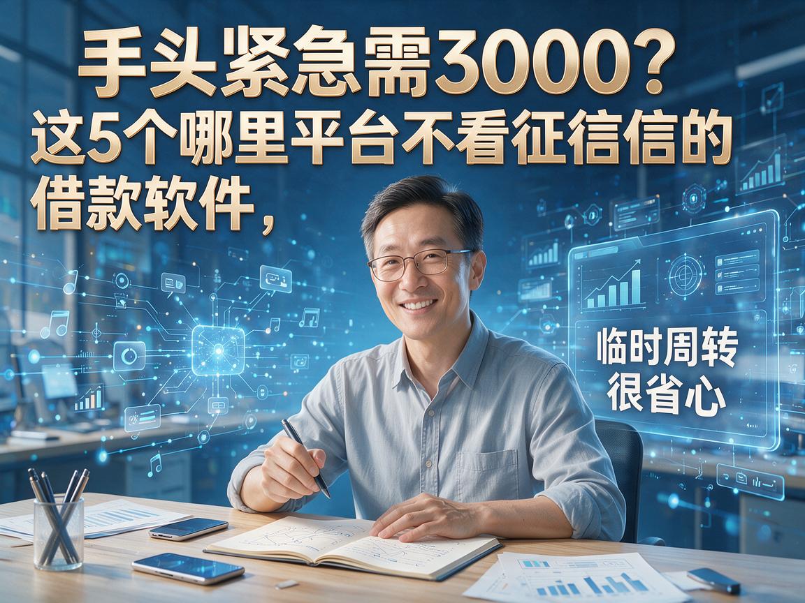 手头紧急需3000?这5个哪里平台不看征信的借款软件,临时周转很省心