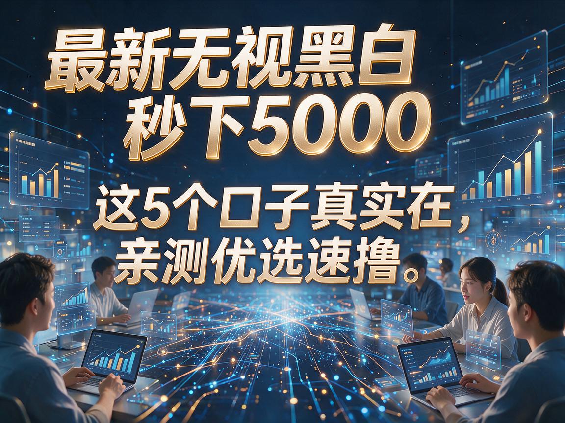 最新无视黑白秒下5000,这5个口子真实在,亲测优选速撸!
