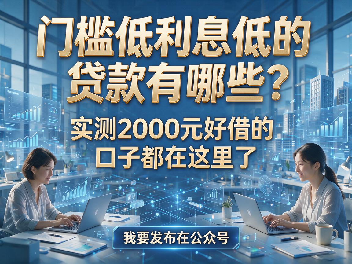 门槛低利息低的贷款有哪些?实测2000元好借的口子都在这里了!