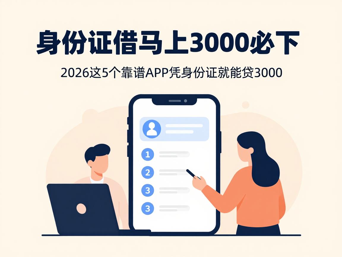 身份证借钱马上3000必下!2026这5个靠谱APP凭身份证就能贷3000