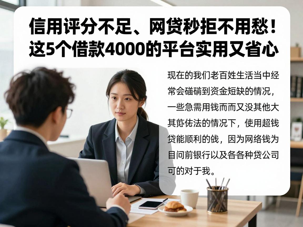 信用评分不足、网贷秒拒不用愁!这5个借款4000的平台实用又省心