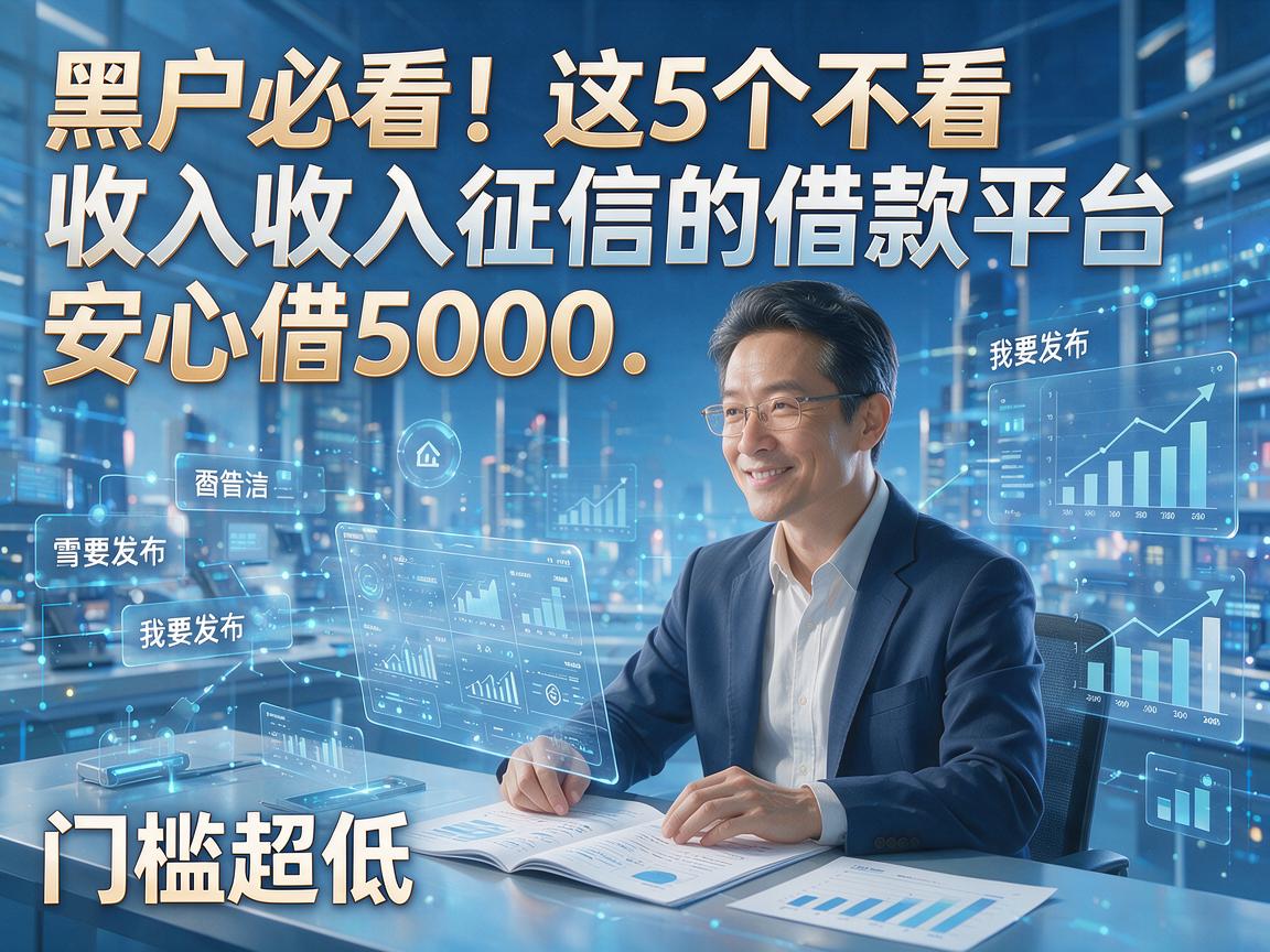 黑户必看!这5个不看收入征信的借款平台安心借5000,门槛超低