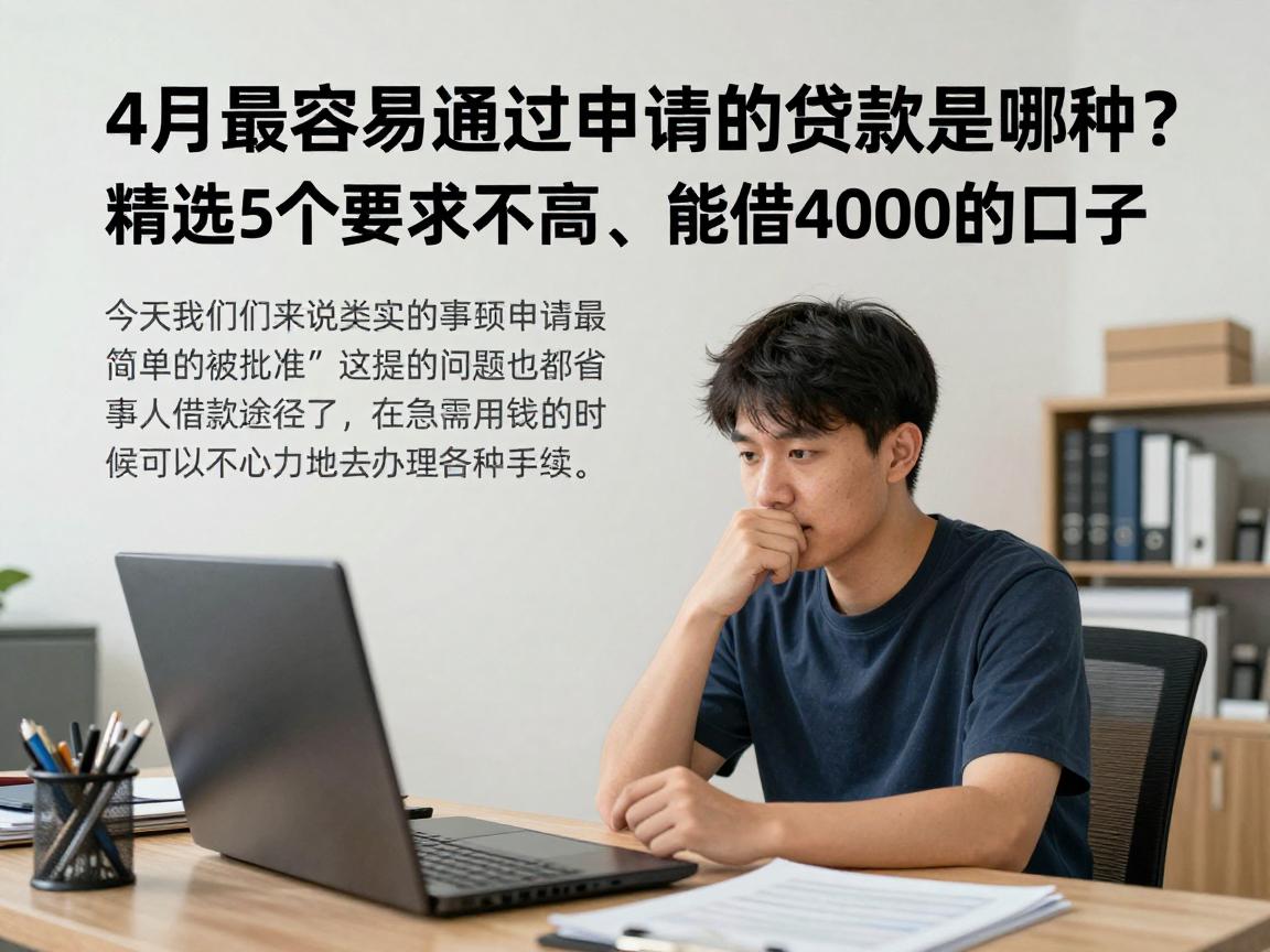 4月最容易通过申请的贷款是哪种?精选5个要求不高、能借4000的口子