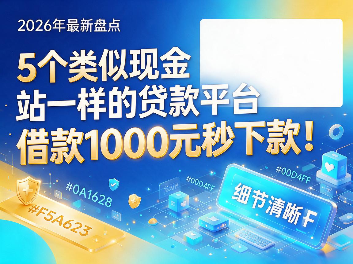 2026年最新盘点:5个类似现金站一样的贷款平台,借款1000元秒下款!