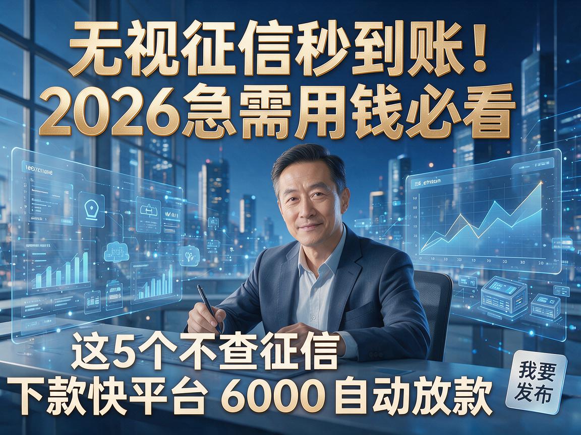 无视征信秒到账!2026急需用钱必看,这5个不查征信下款快平台6000自动放款