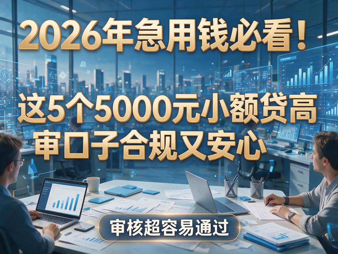 2026年急用钱必看!这5个5000元小额贷款口子合规又安心,审核超容易通过