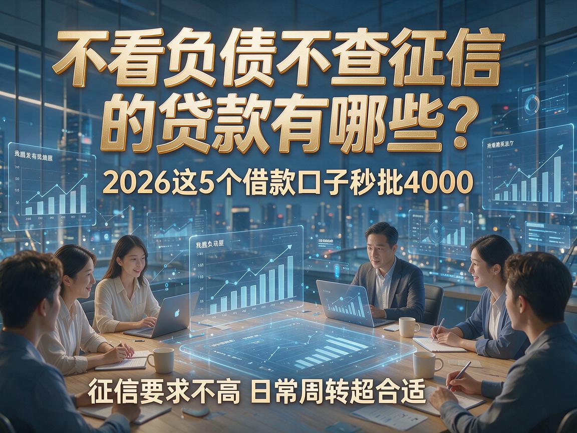 不看负债不查征信的贷款有哪些?2026这5个借款口子秒批4000,征信要求不高日常周转超合适