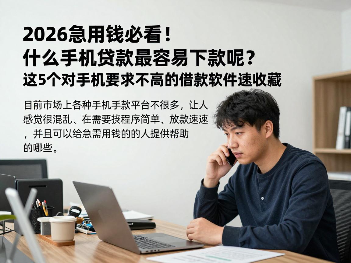 2026急用钱必看!什么手机贷款最容易下款呢?这5个对手机要求不高的借款软件速收藏