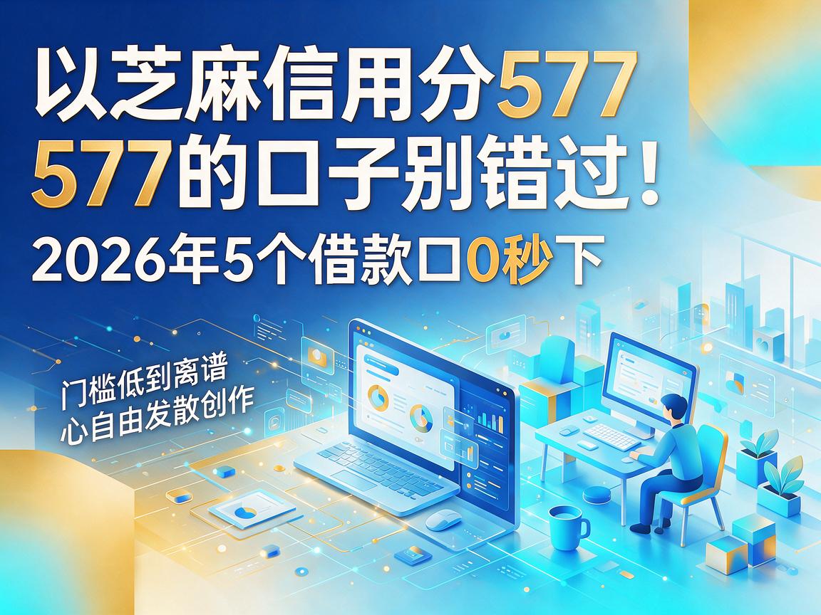 芝麻信用分577的口子别错过!2026年5个借款口0秒下,门槛低到离谱