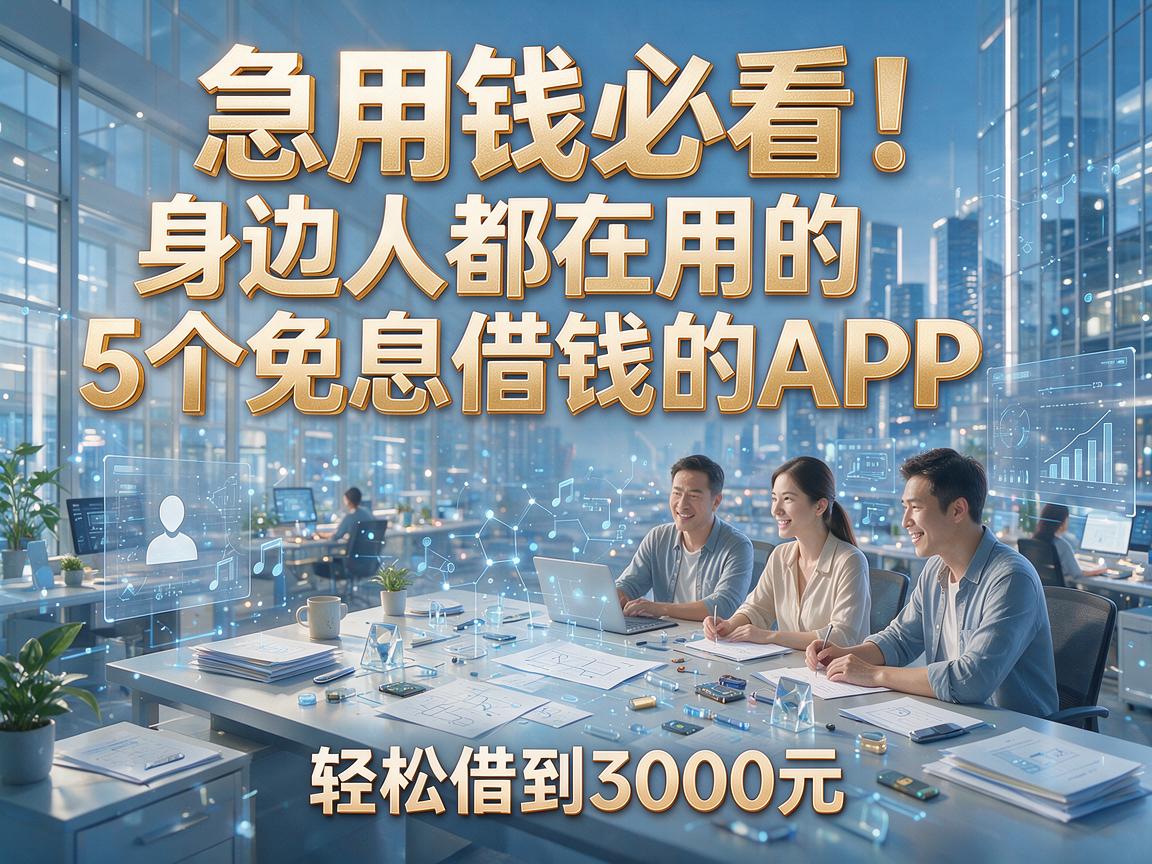 急用钱必看!身边人都在用的5个免息借钱的APP,轻松借到3000元!