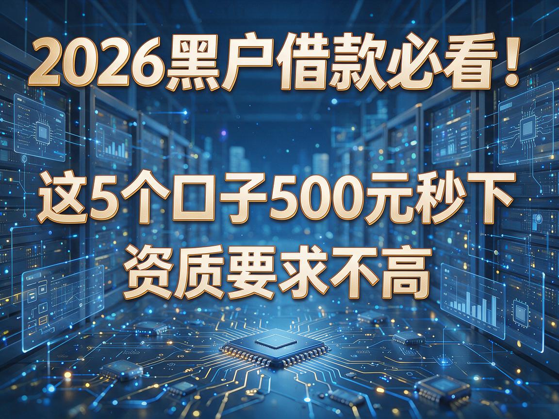 2026黑户借款必看！这5个口子500元秒下，资质要求不高