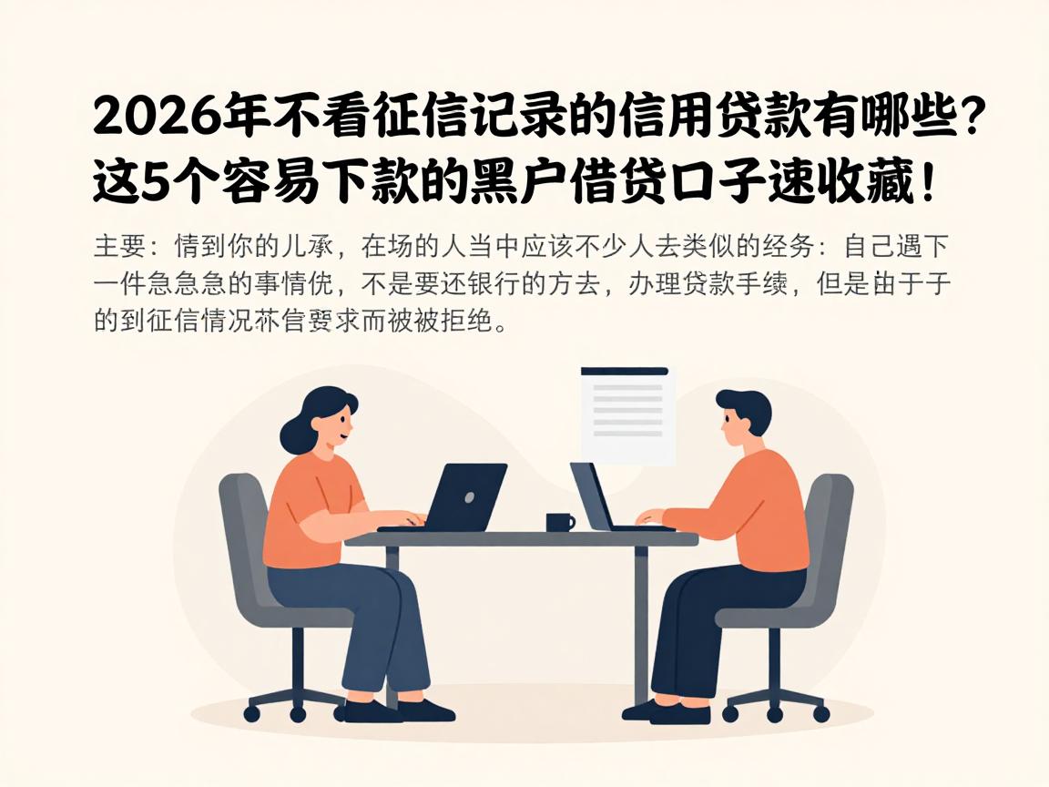 黑户必看!2026年不看征信记录的信用贷款有哪些?这5个容易下款的黑户借钱口子速收藏!