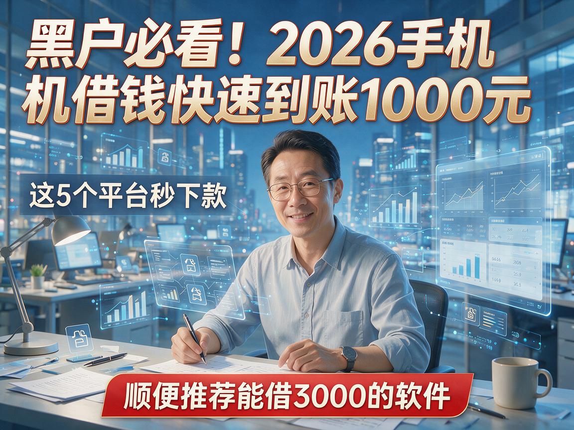 黑户必看!2026手机借钱快速到账1000元,这5个平台秒下款,顺便推荐能借3000的软件