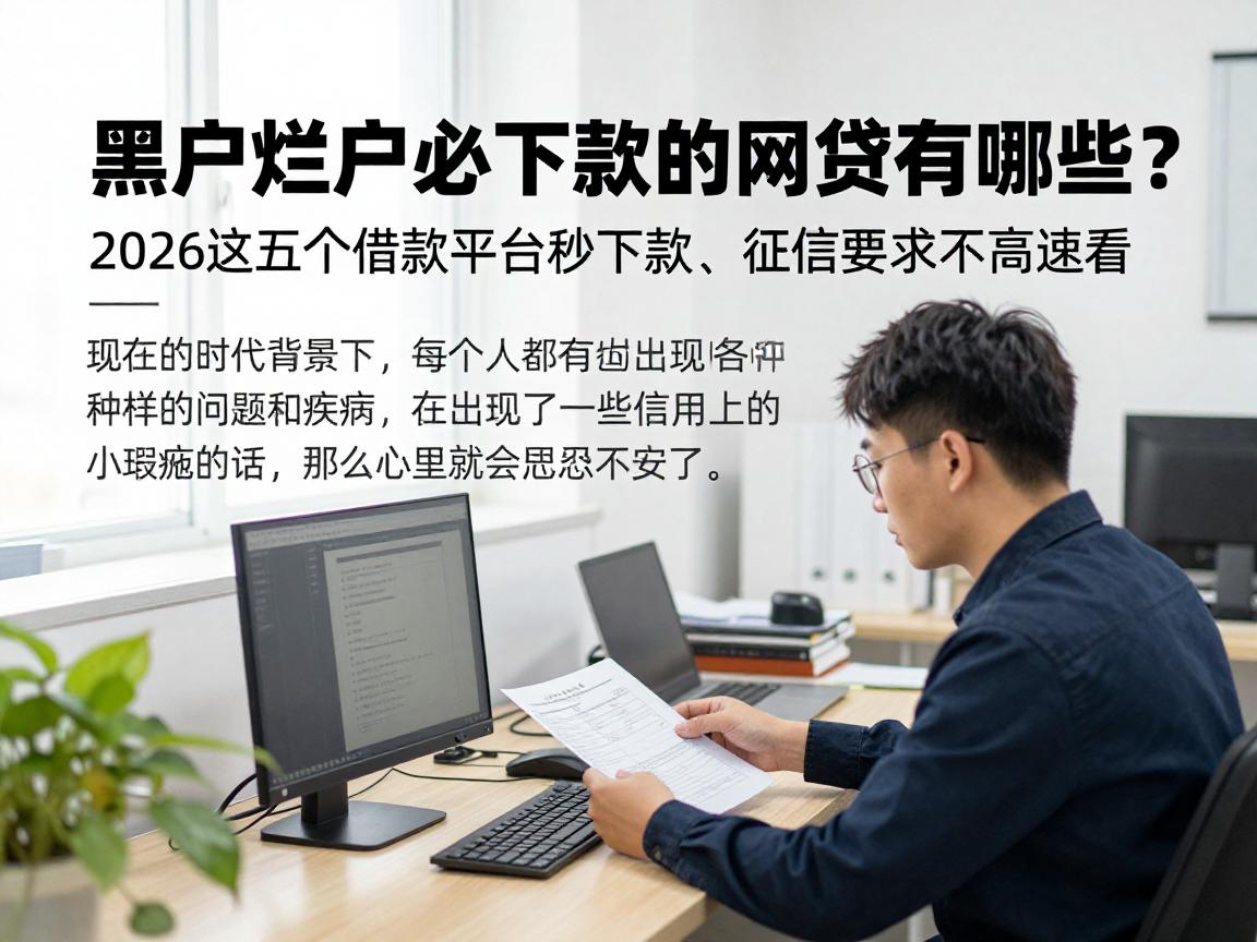 黑户烂户必下款的网贷有哪些?2026这五个借款平台秒下款、征信要求不高速看