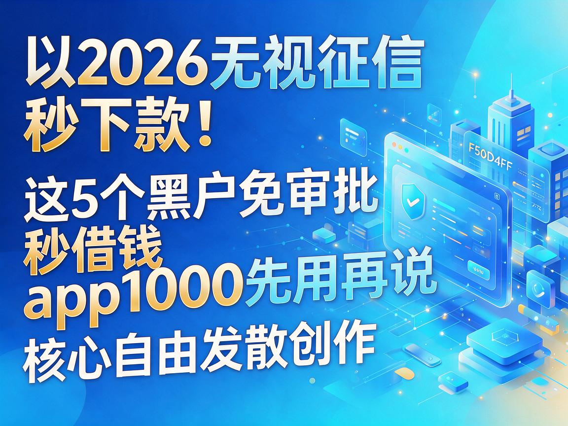 2026无视征信秒下款！这5个黑户免审批秒借钱app1000先用再说