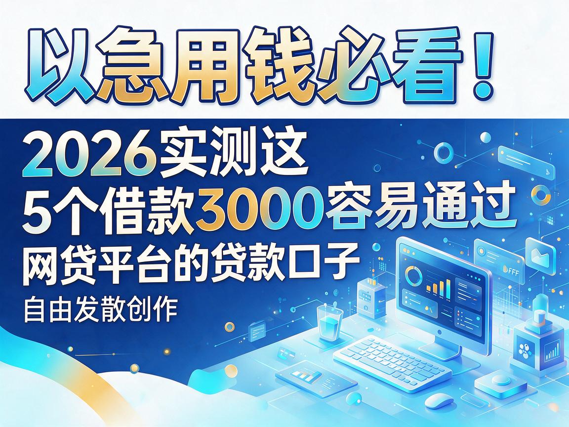 急用钱必看!2026实测这5个借款3000容易通过网贷平台的贷款口子