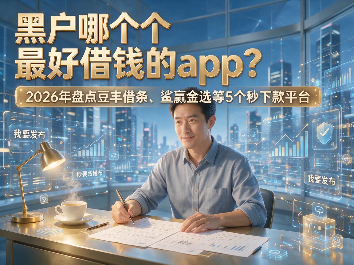 黑户哪个最好借钱的app?2026年盘点豆丰借条、鲨赢金选等5个秒下款平台