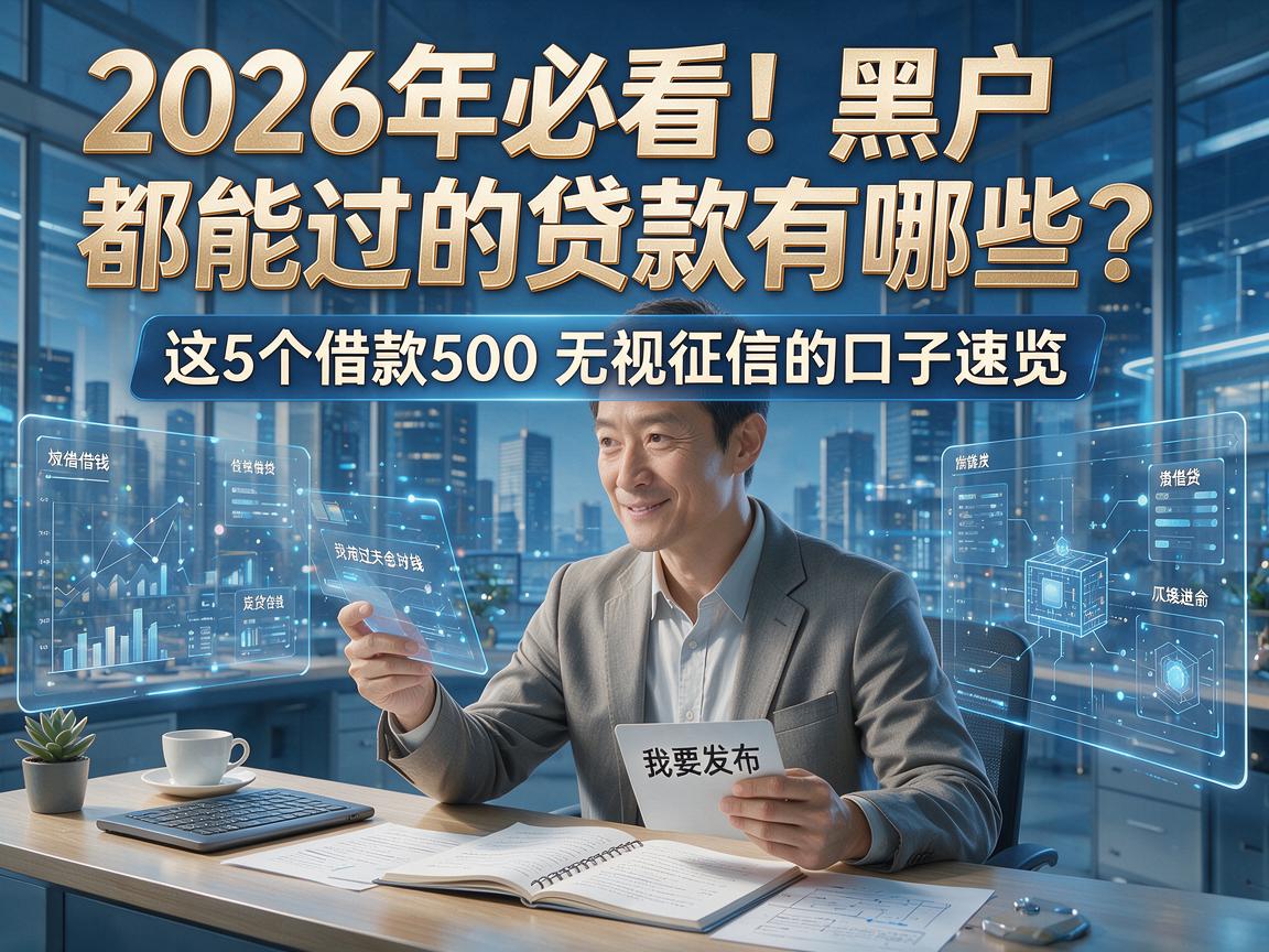 2026年必看!黑户都能过的贷款有哪些?这5个借款500无视征信的口子速览