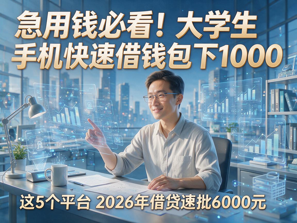 急用钱必看!大学生手机快速借钱包下1000,这5个平台2026年借贷速批6000元
