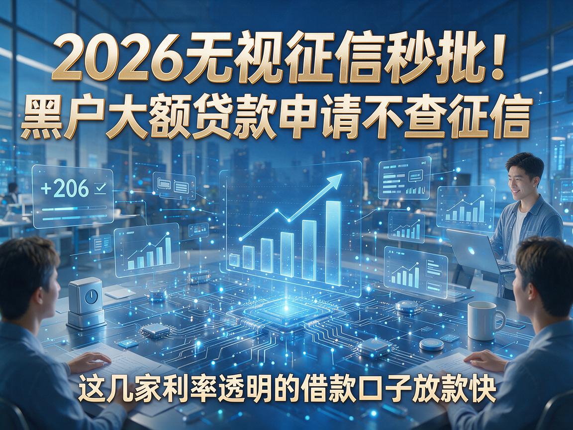 2026无视征信秒批!黑户大额贷款申请不查征信,这几家利率透明的借款口子放款快