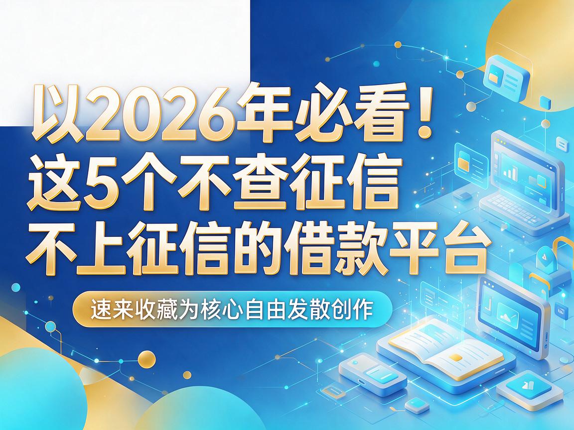 2026年必看！这5个不查征信不上征信的借款平台，速来收藏
