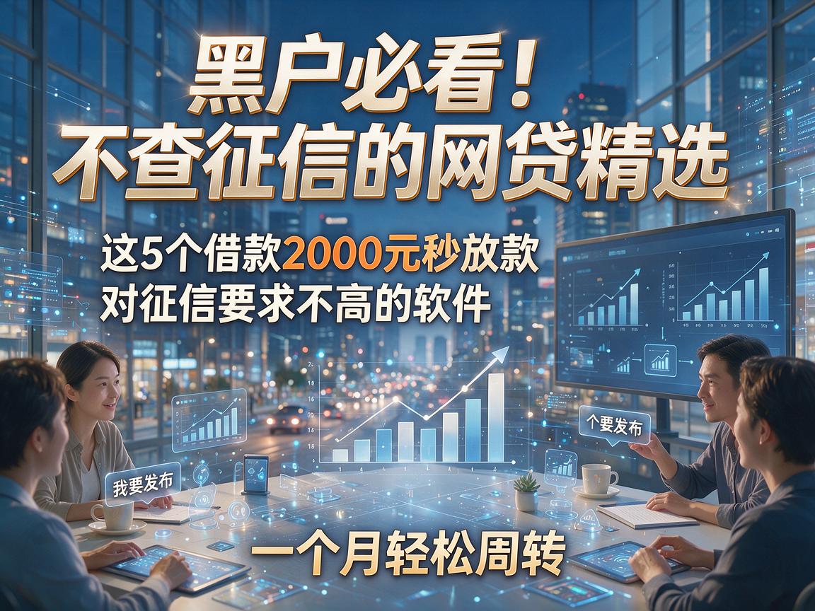 黑户必看！不查征信的网贷精选，这5个借款2000元秒放款、对征信要求不高的软件，一个月轻松周转