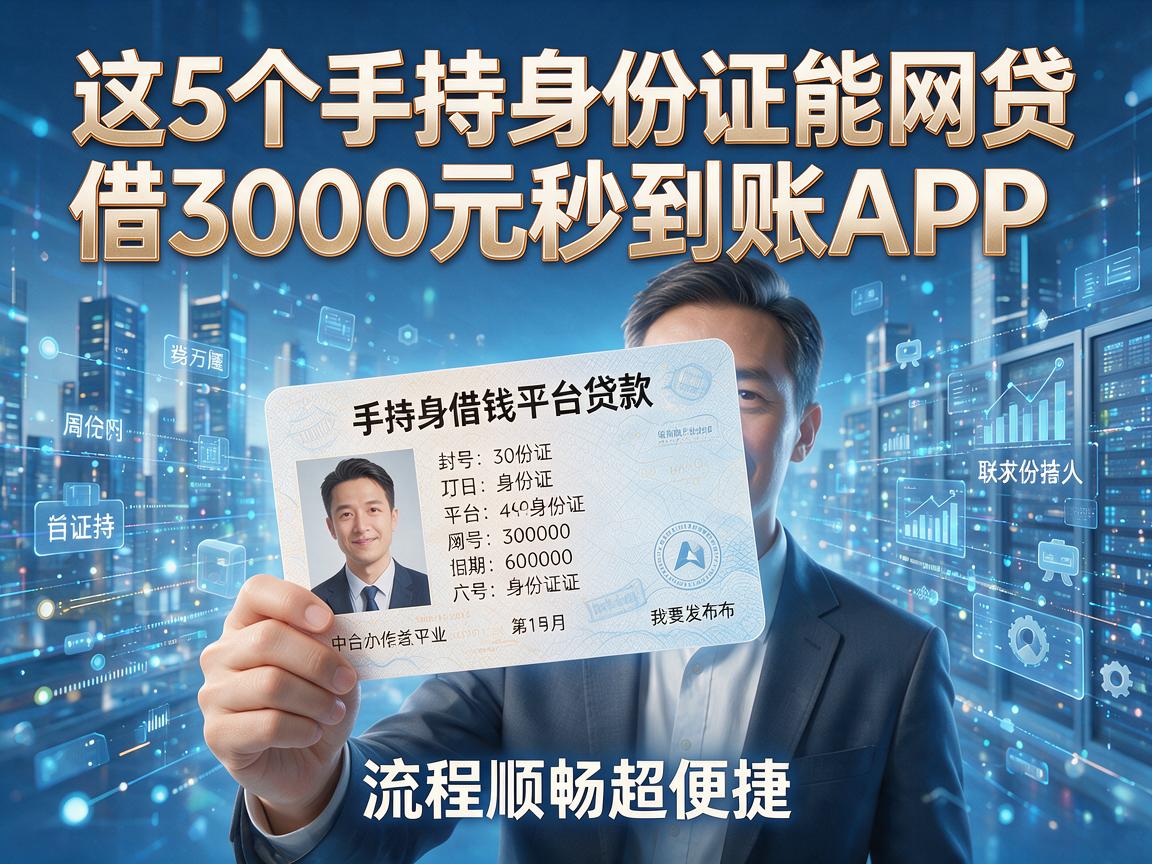 手持身份证能网贷,这5个手持身份证借3000元秒到账APP,流程顺畅超便捷