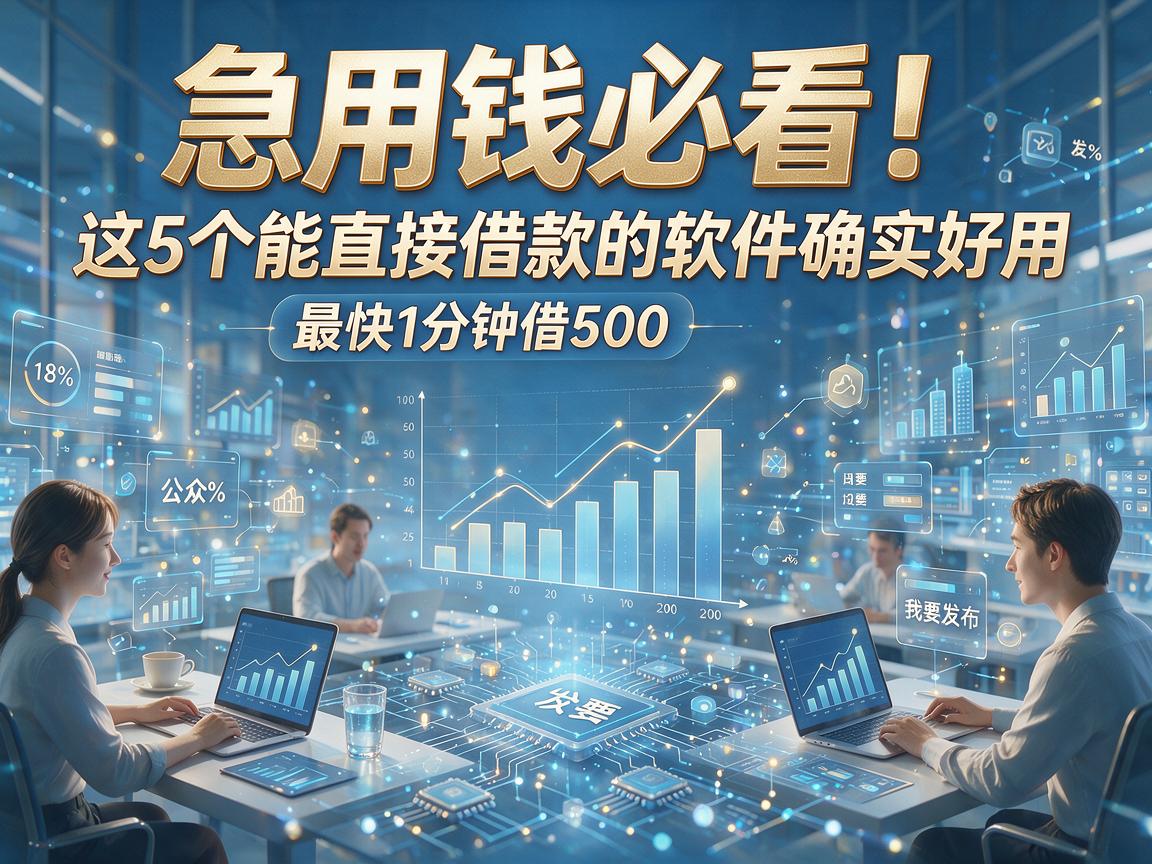 急用钱必看!这5个能直接借款的软件确实好用,最快1分钟借500