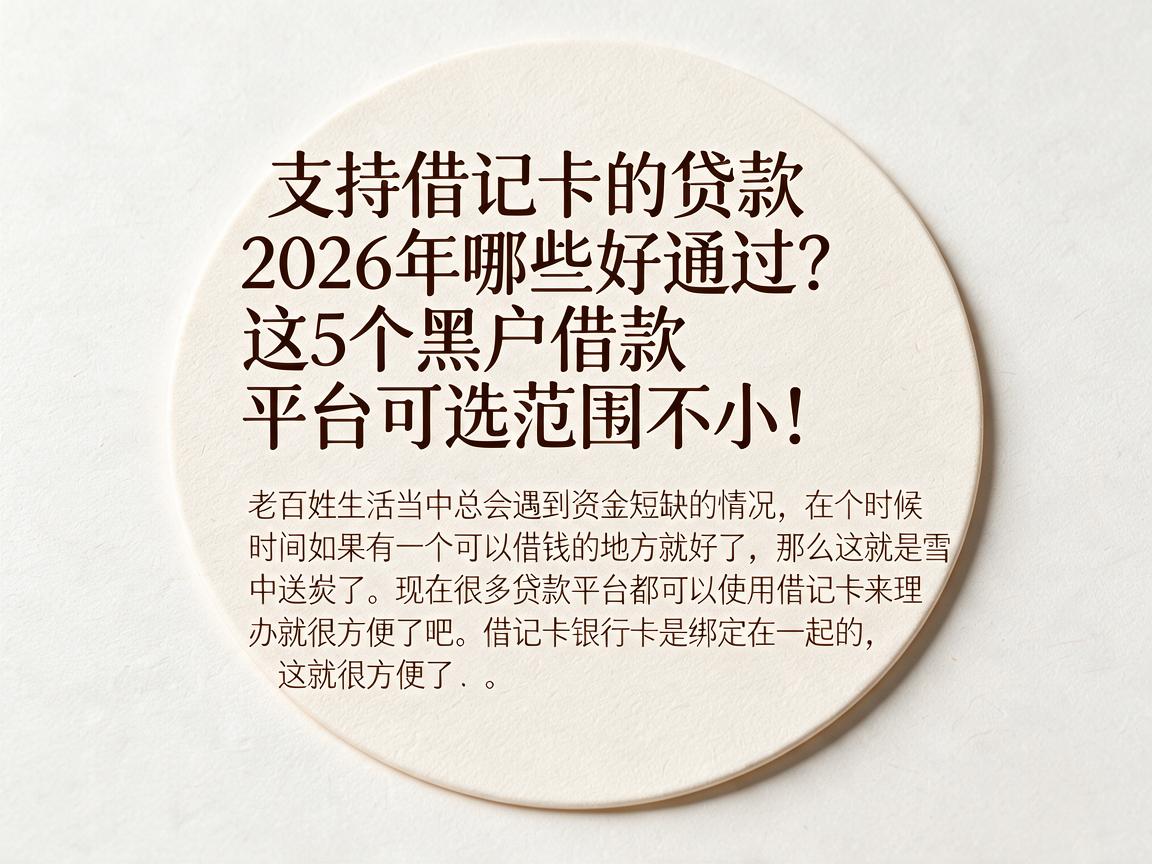 支持借记卡的贷款2026年哪些好通过？这5个黑户借款平台可选范围不小！