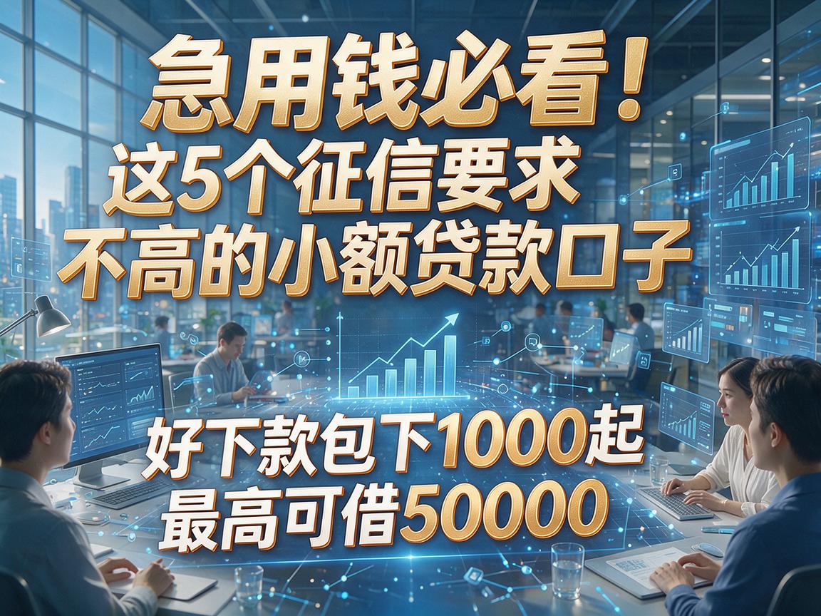 急用钱必看！这5个征信要求不高的小额贷款口子，好下款包下1000起，最高可借50000
