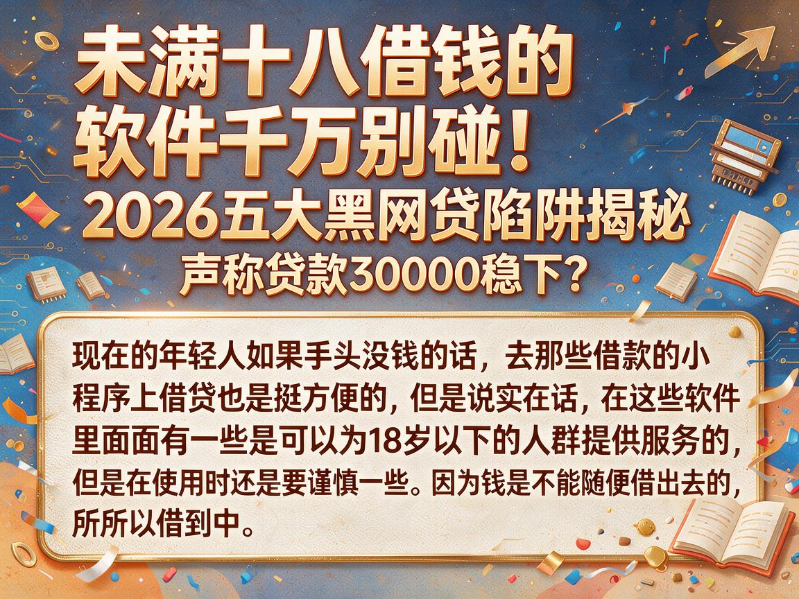 未满十八借钱的软件千万别碰!2026五大黑网贷陷阱揭秘,声称贷款30000稳下?