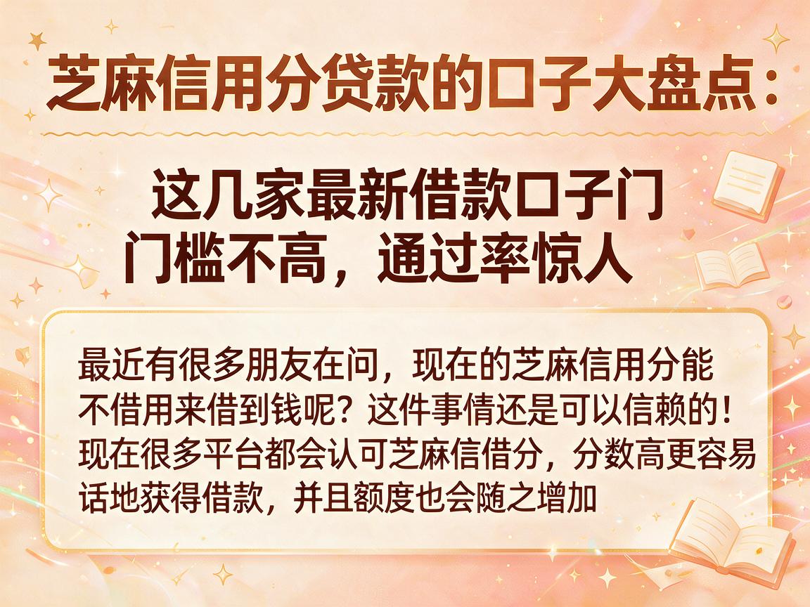 芝麻信用分贷款的口子大盘点:这几家最新借款口子门槛不高,通过率惊人