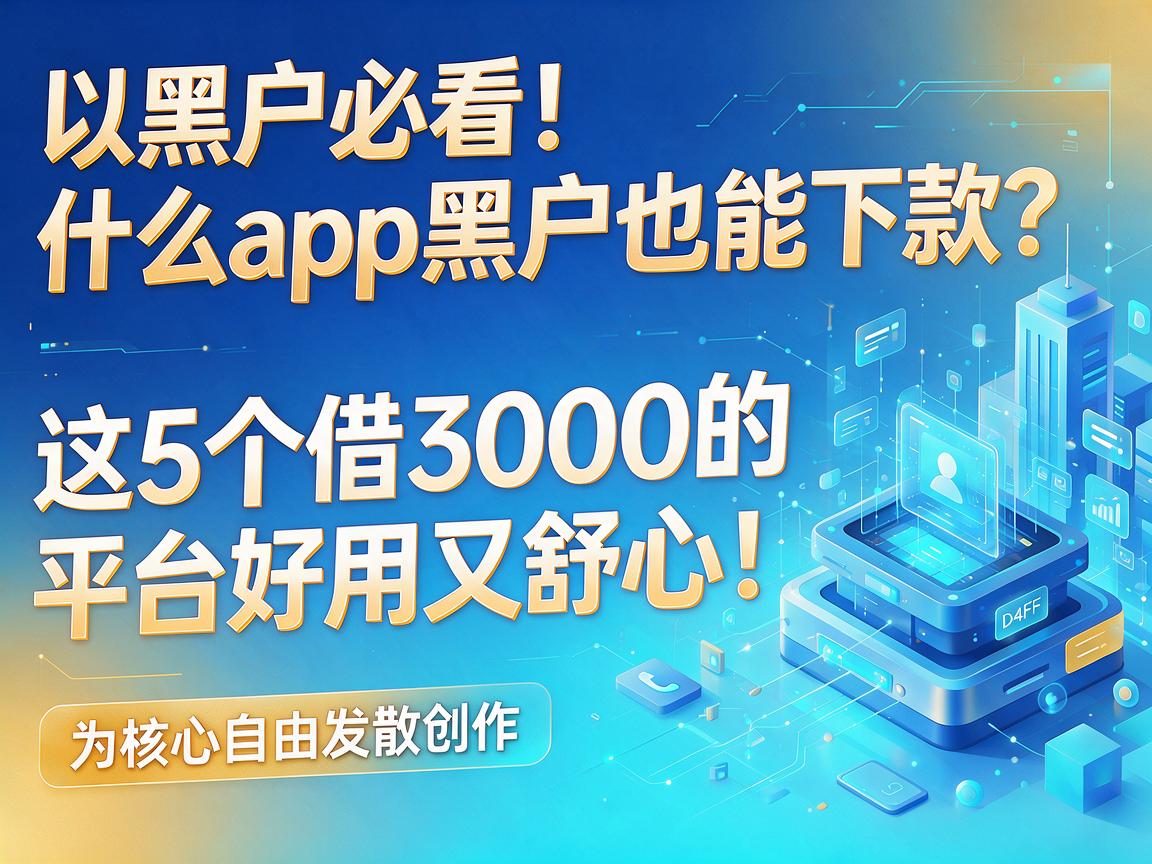 黑户必看!什么app黑户也能下款?这5个借3000的平台好用又舒心!