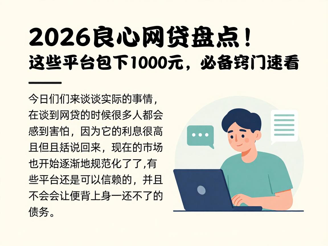 2026良心网贷盘点!这些平台包下1000元,必备窍门速看!