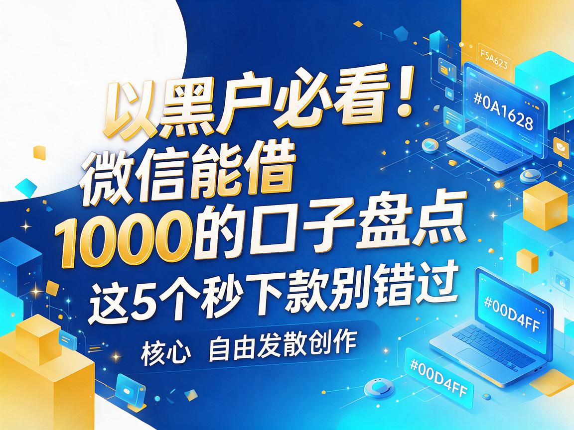黑户必看！微信能借1000的口子盘点，这5个秒下款别错过