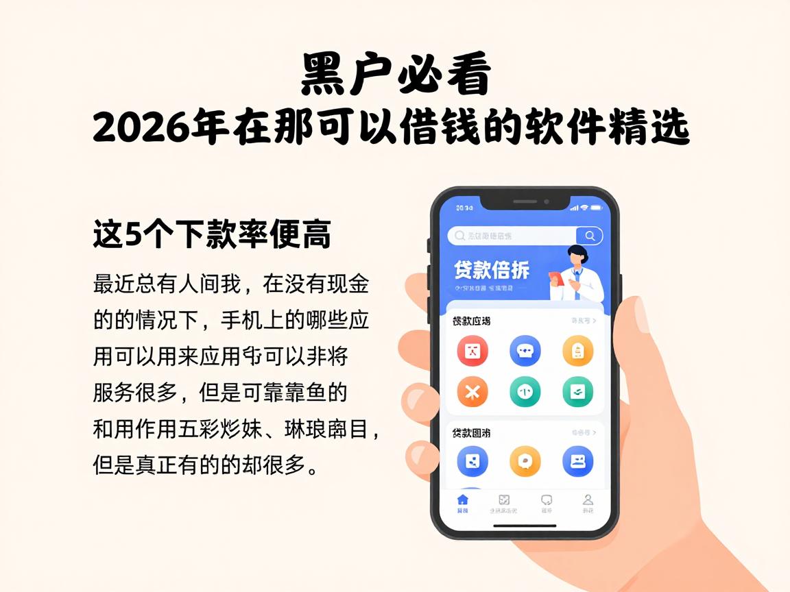 黑户必看!2026年在那可以借到钱的软件精选,这5个下款率超高