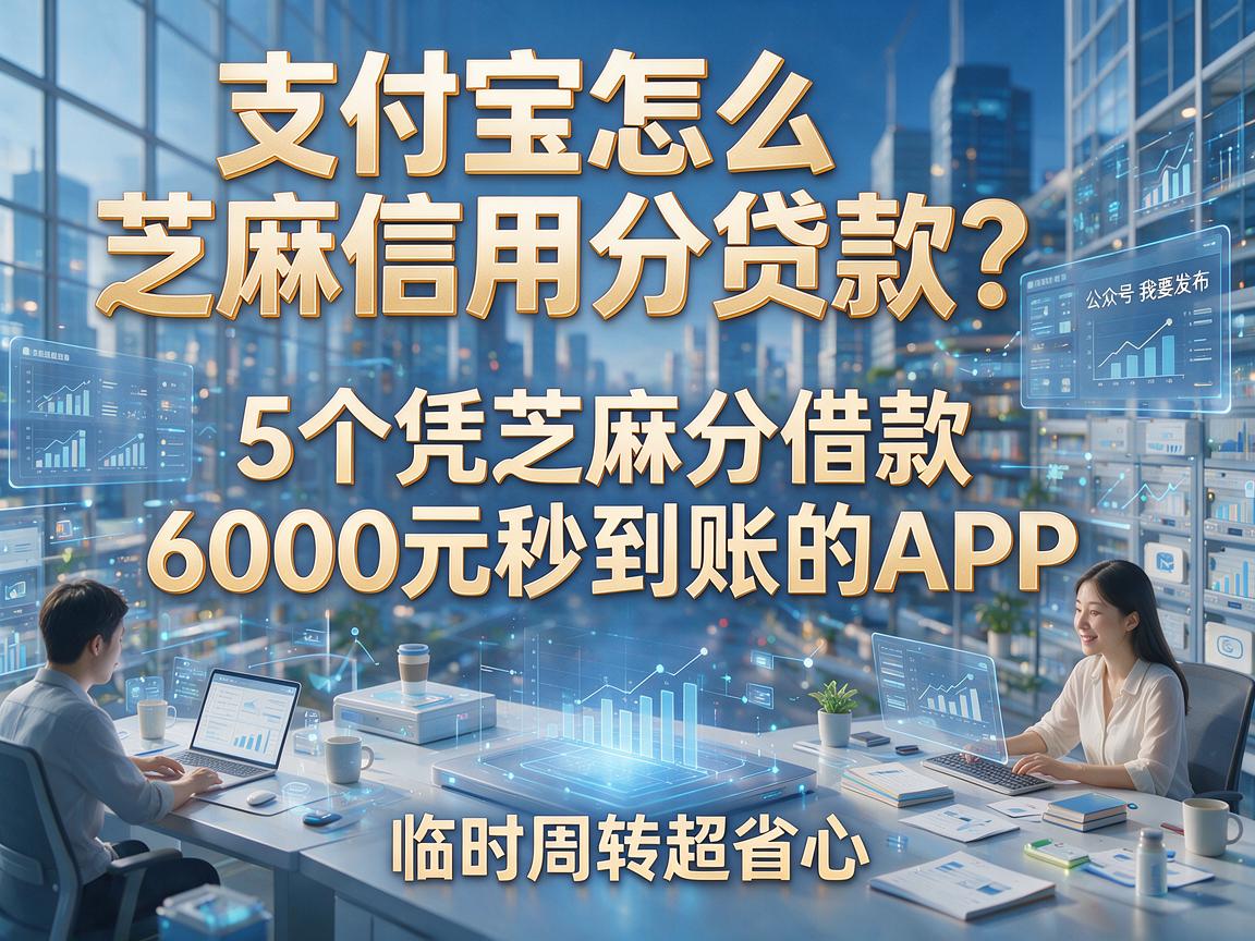 支付宝怎么芝麻信用分贷款?5个凭芝麻分借款6000元秒到账的APP,临时周转超省心