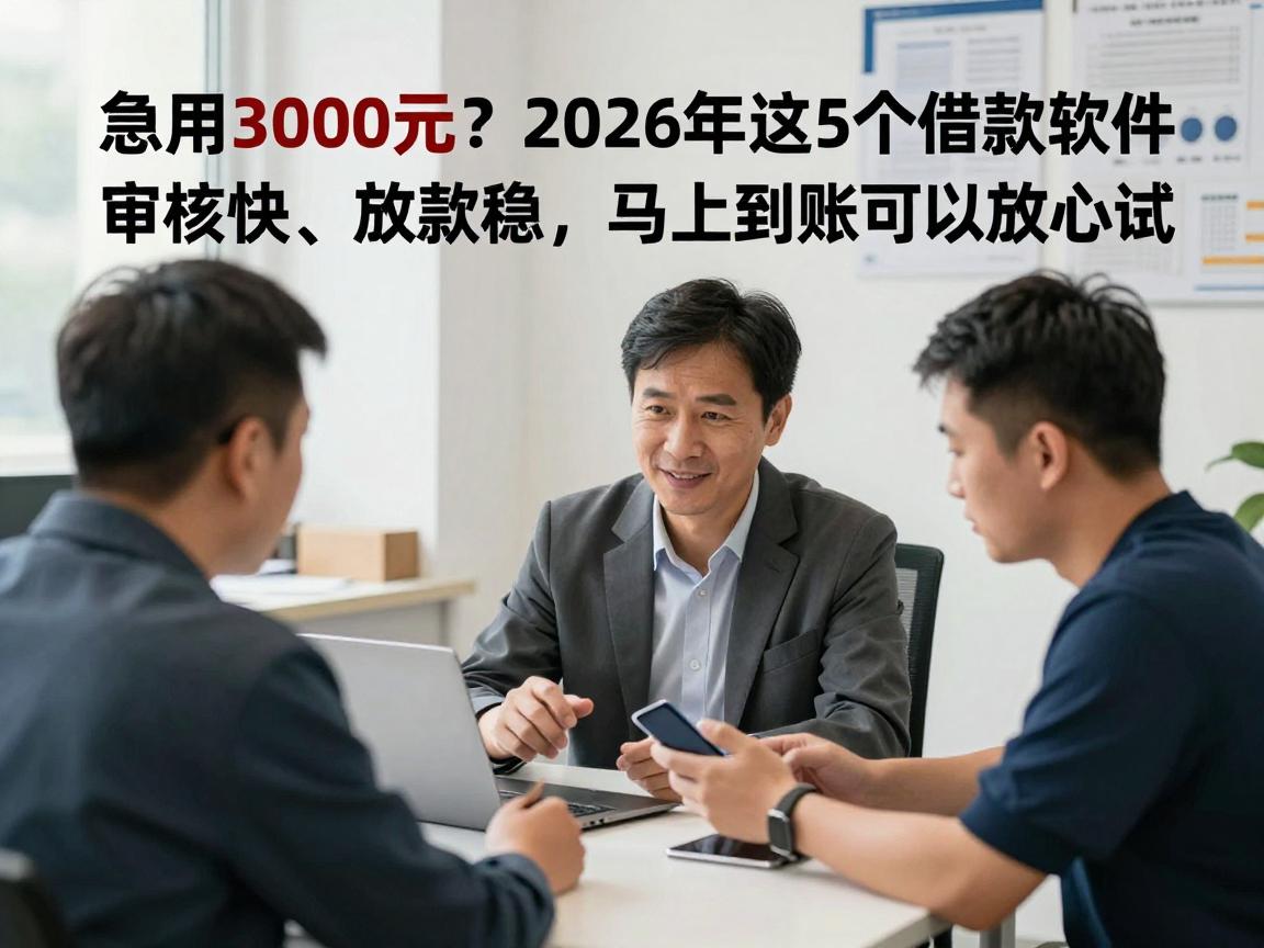 急用3000元？2026年这5个借款软件审核快、放款稳，马上到账可以放心试