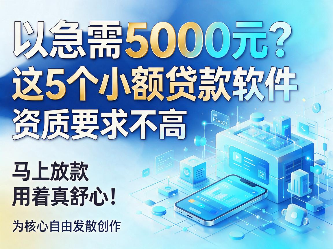 急需5000元?这5个小额贷款软件资质要求不高、马上放款,用着真舒心!
