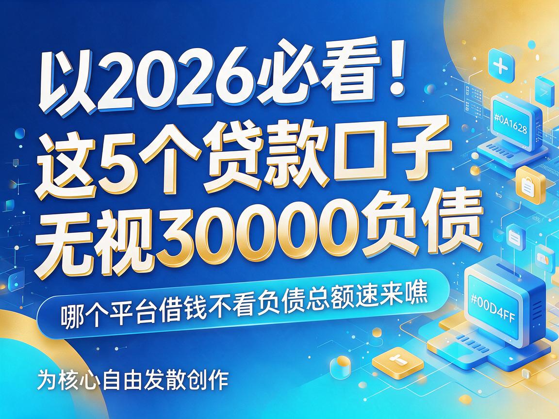 2026必看！这5个贷款口子无视30000负债，哪个平台借钱不看负债总额速来瞧
