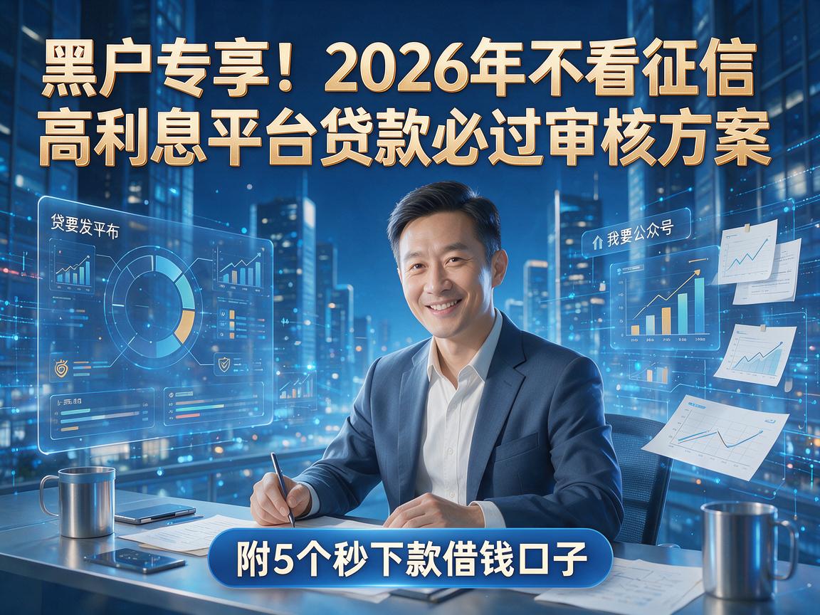 黑户专享!2026年不看征信高利息平台贷款必过审核方案,附5个秒下款借钱口子