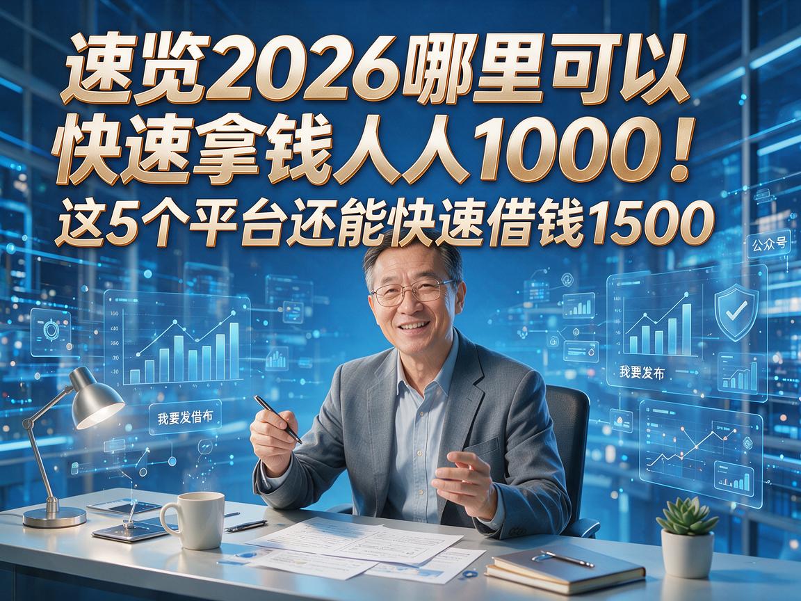 速览2026哪里可以快速拿钱人人1000!这5个平台还能快速借钱1500