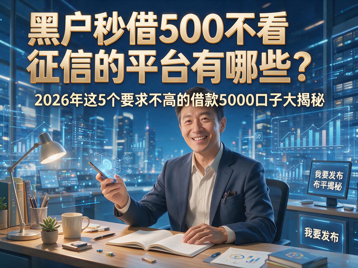 黑户秒借500不看征信的平台有哪些?2026年这5个要求不高的借款5000口子大揭秘!