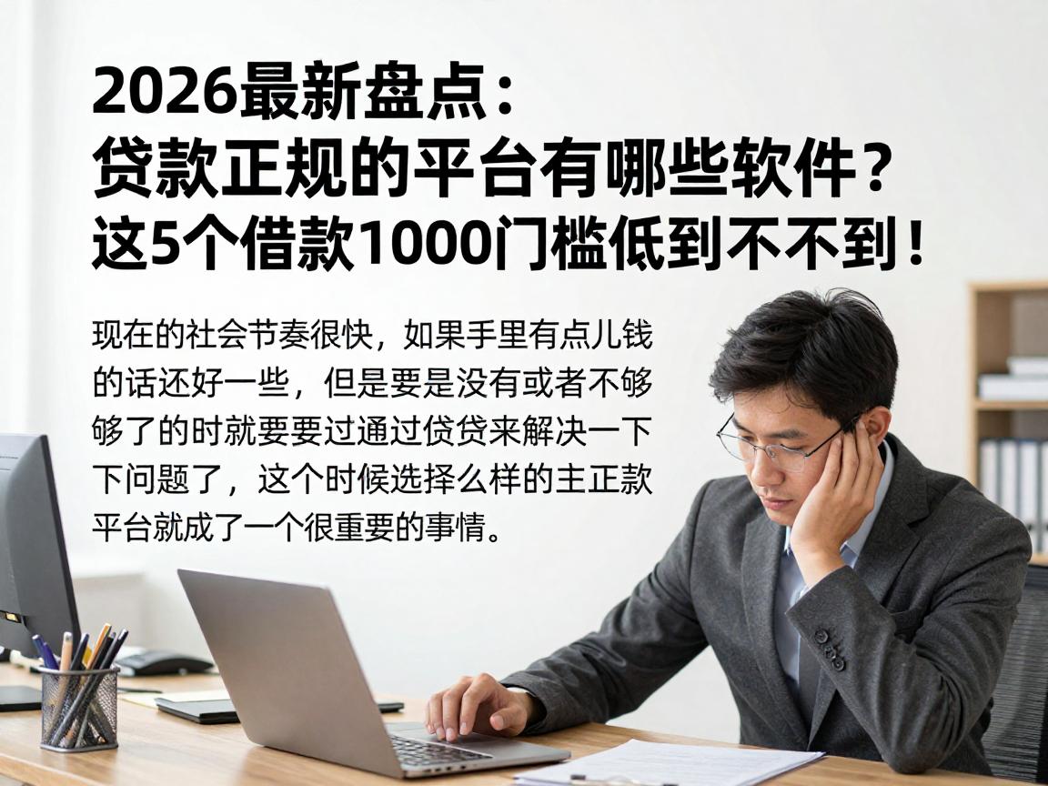 2026最新盘点:贷款正规的平台有哪些软件?这5个借款1000门槛低到想不到!