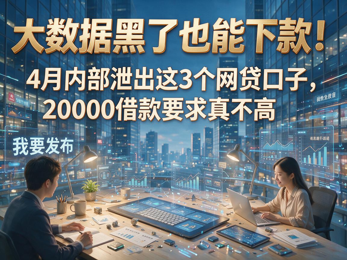 大数据黑了也能下款！4月内部泄出这3个网贷口子，20000借款要求真不高