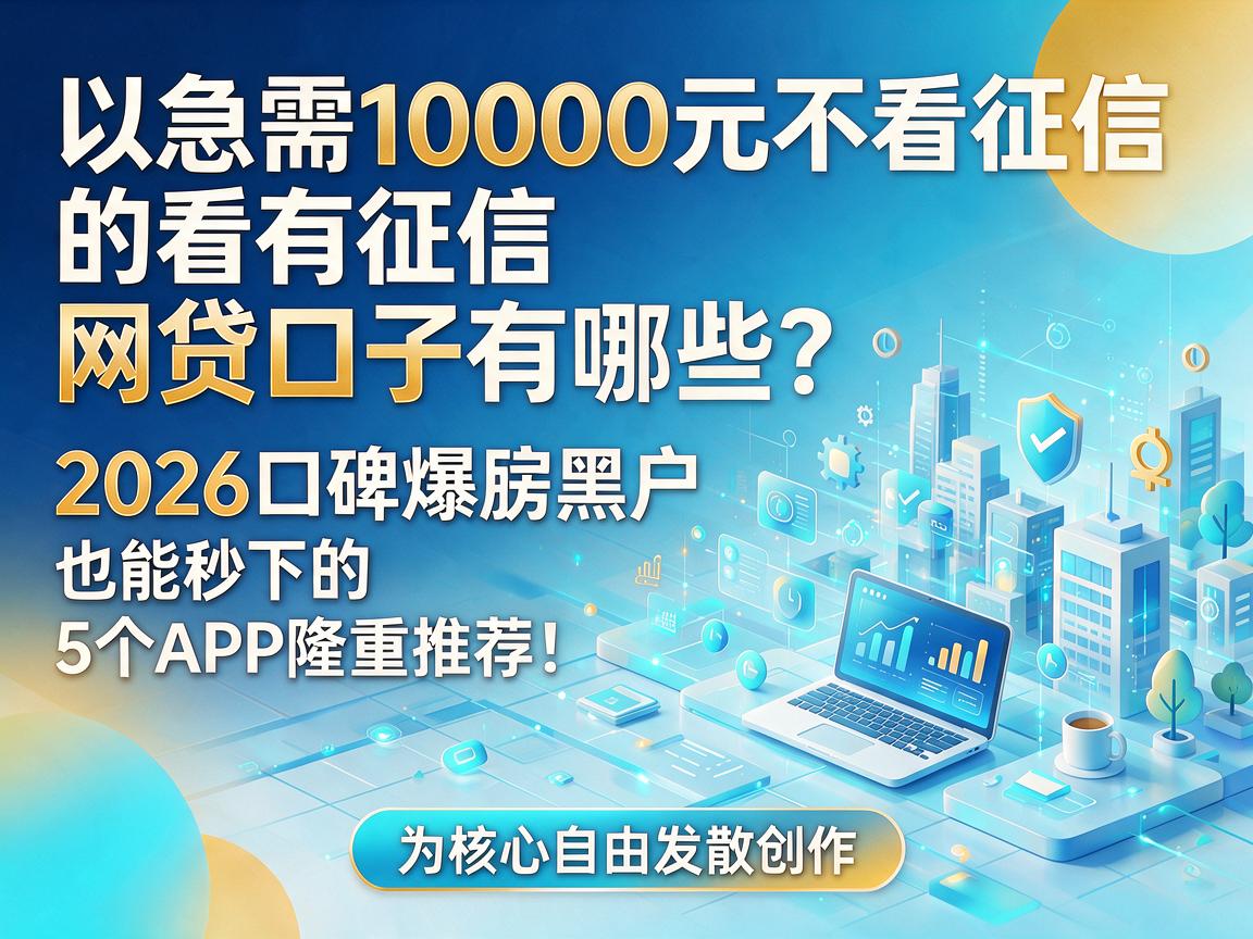 急需10000元不看征信的网贷口子有哪些?2026口碑爆款黑户也能秒下的5个APP隆重推荐!