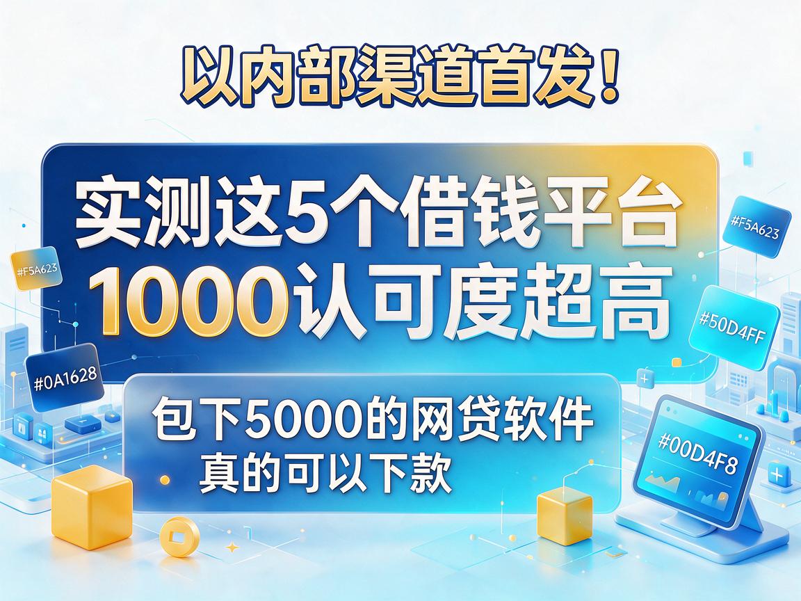 内部渠道首发！实测这5个借钱平台1000认可度超高，包下5000的网贷软件真的可以下款