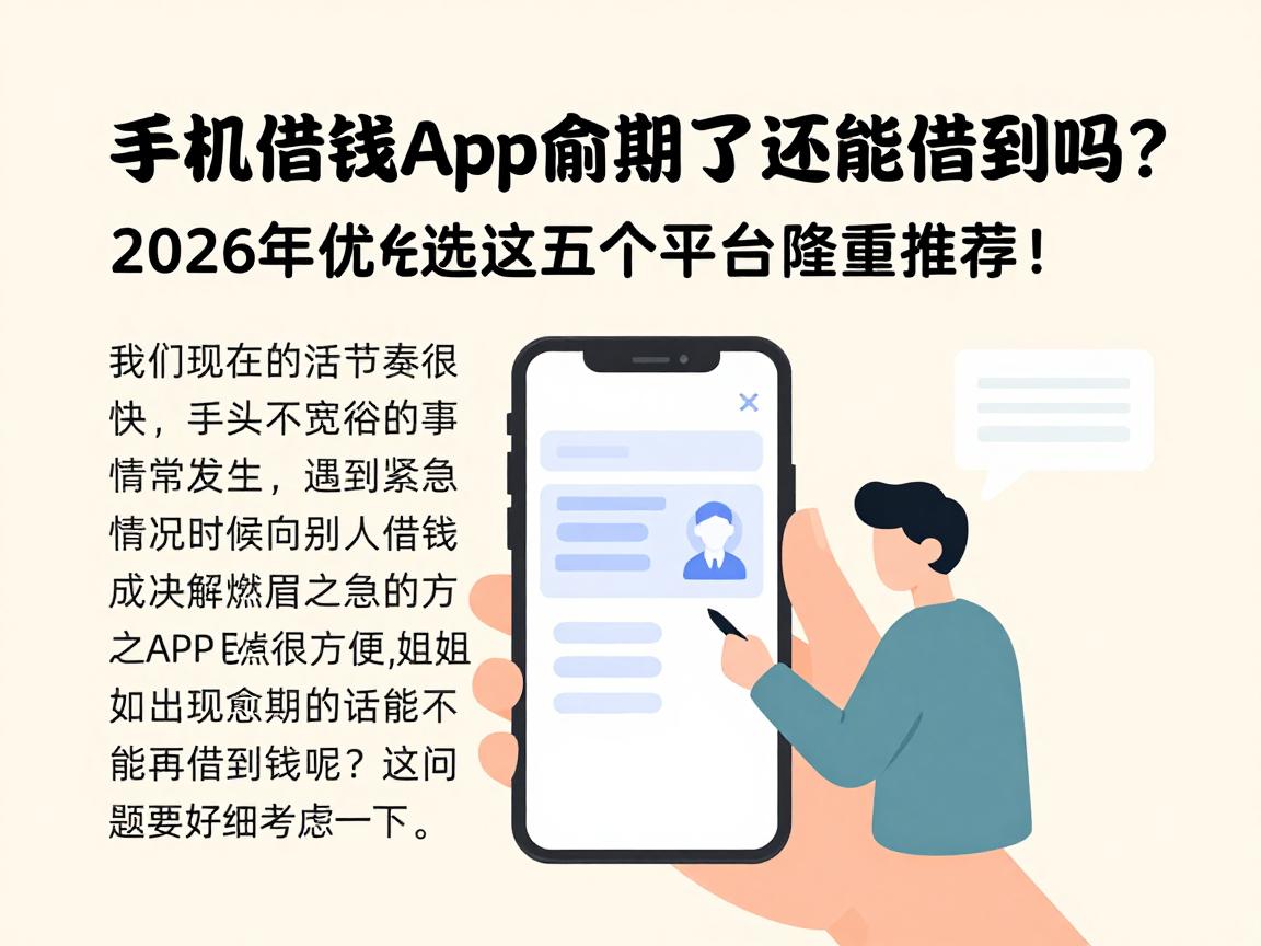 手机借钱App逾期了还能借到吗?2026年优选这五个平台隆重推荐!