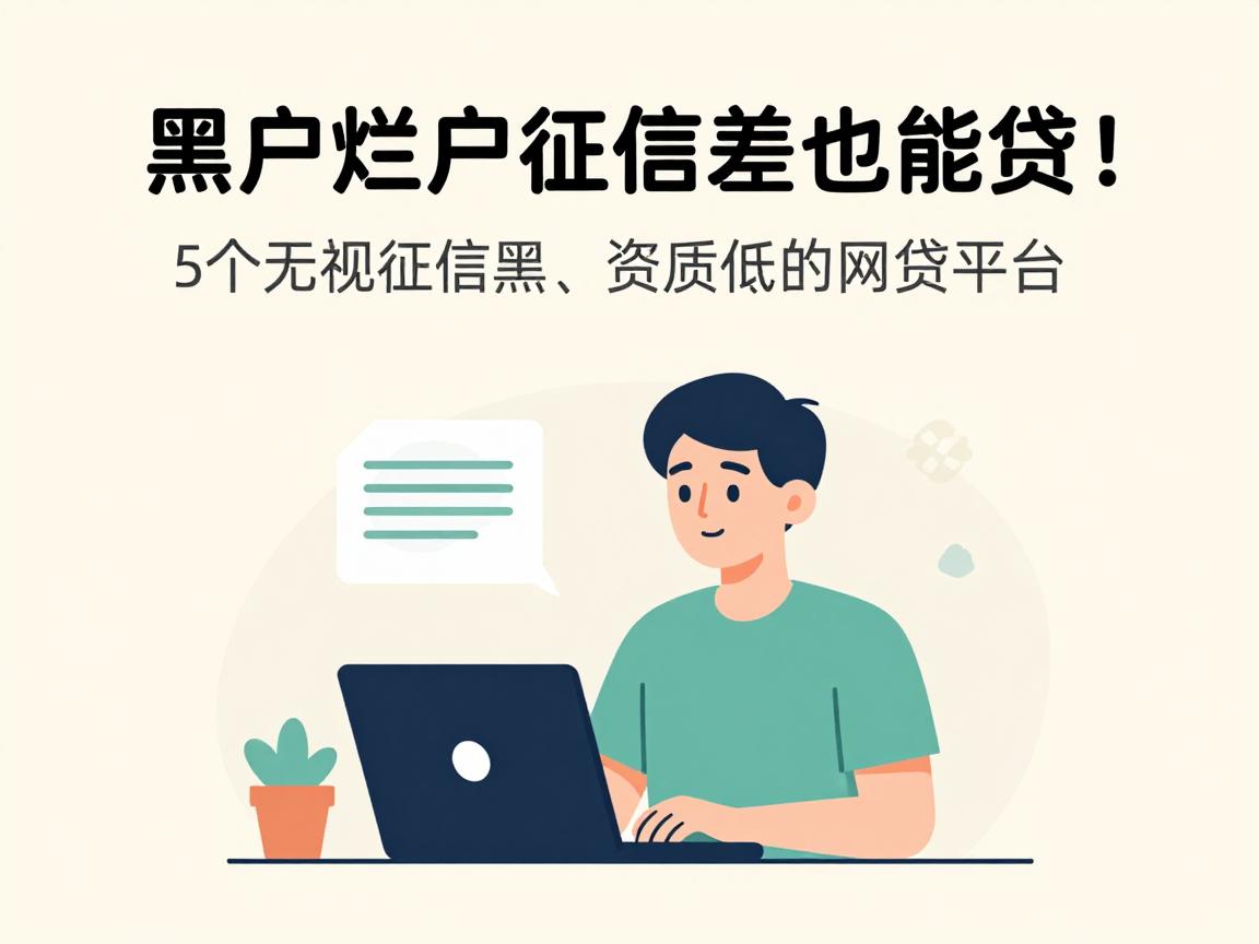 黑户烂户征信差也能贷!这5个无视征信黑、资质低的网贷平台,最高可借20000元速览